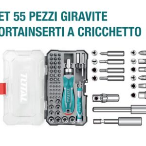 Set 55pz Giravite Portainserti a Cricchetto